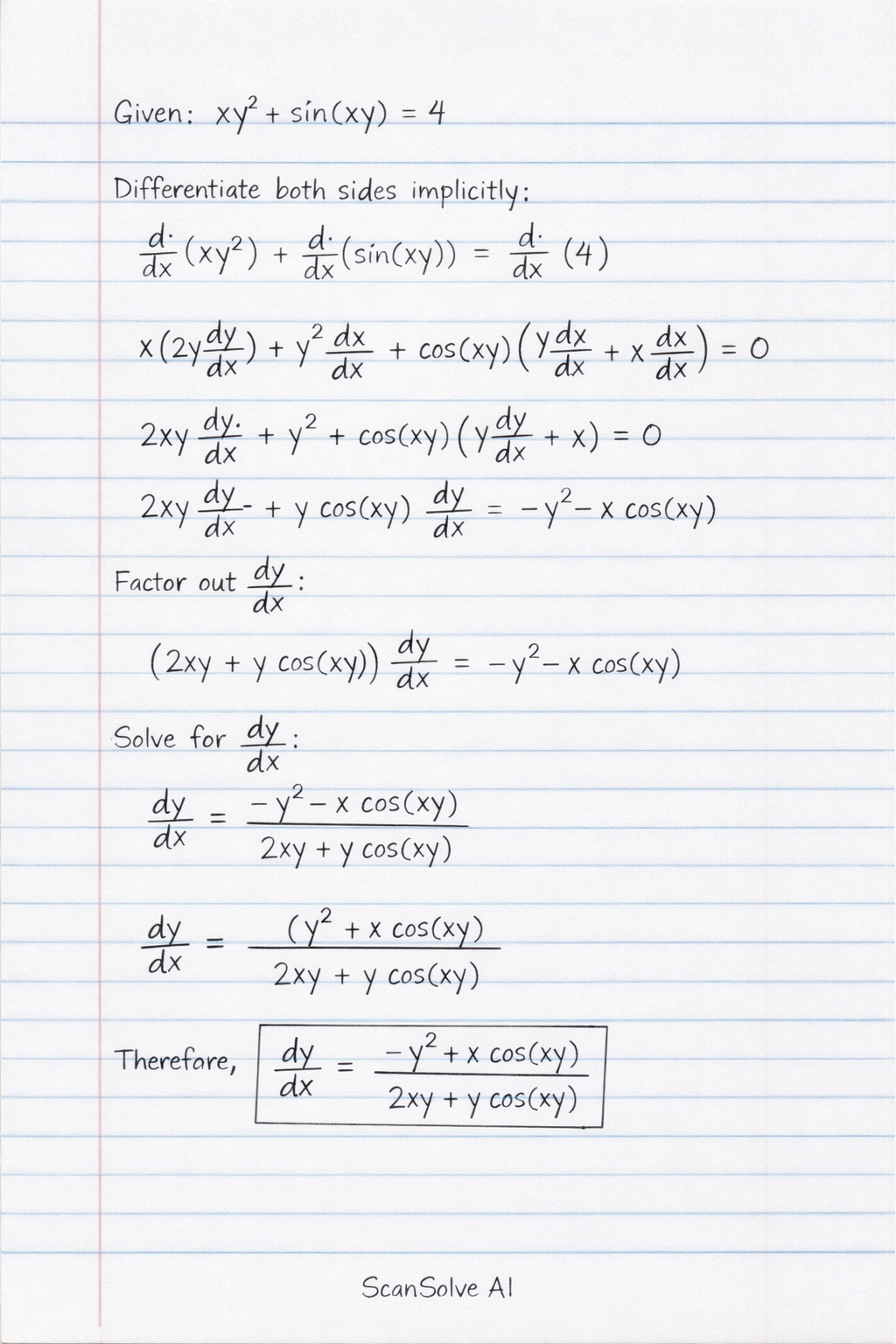 Handwritten step-by-step solution preview