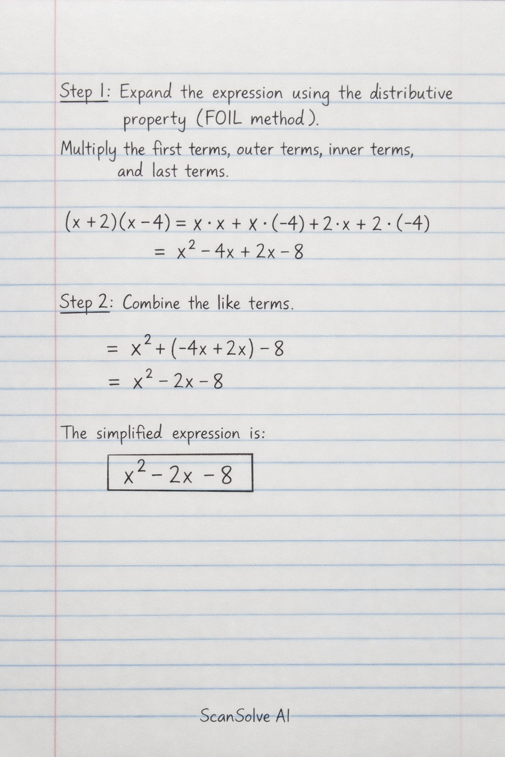 Handwritten step-by-step solution preview