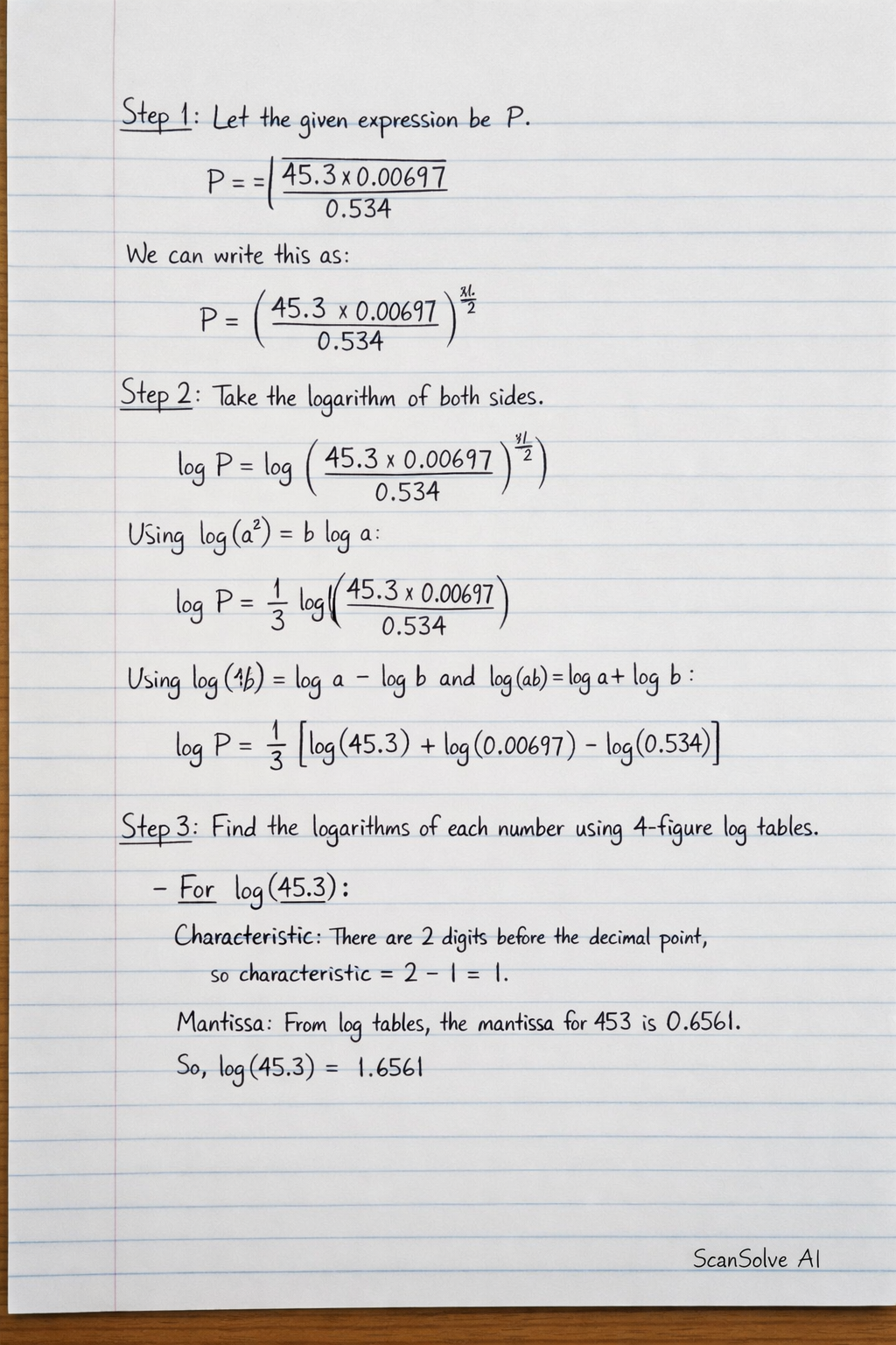 Handwritten step-by-step solution preview