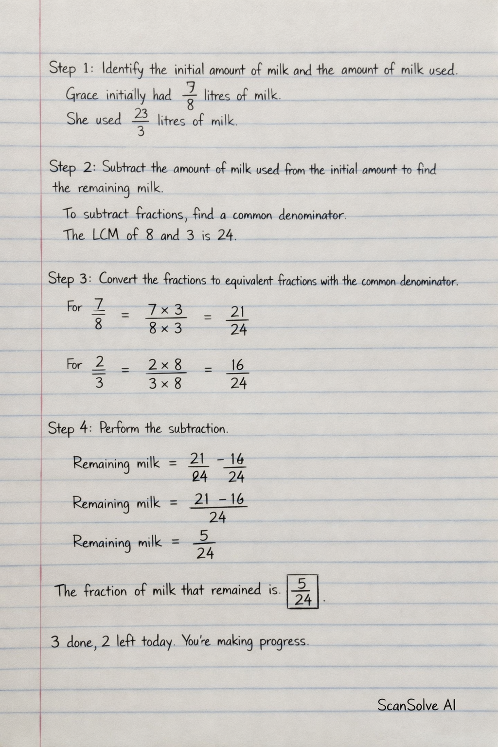 Handwritten step-by-step solution preview