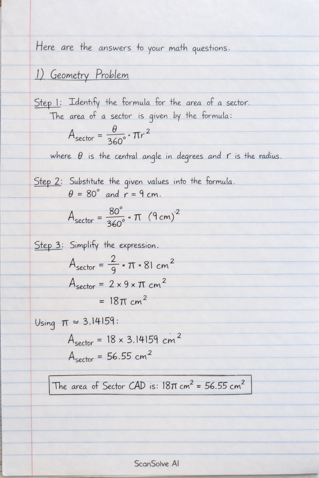 Handwritten step-by-step solution preview