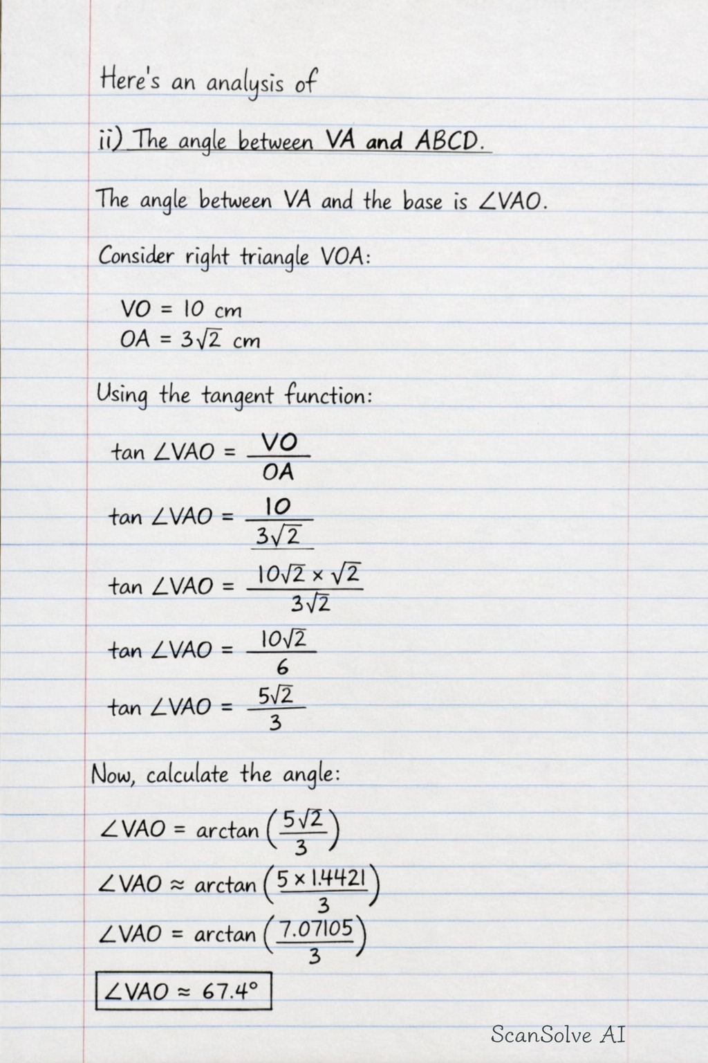 Handwritten step-by-step solution