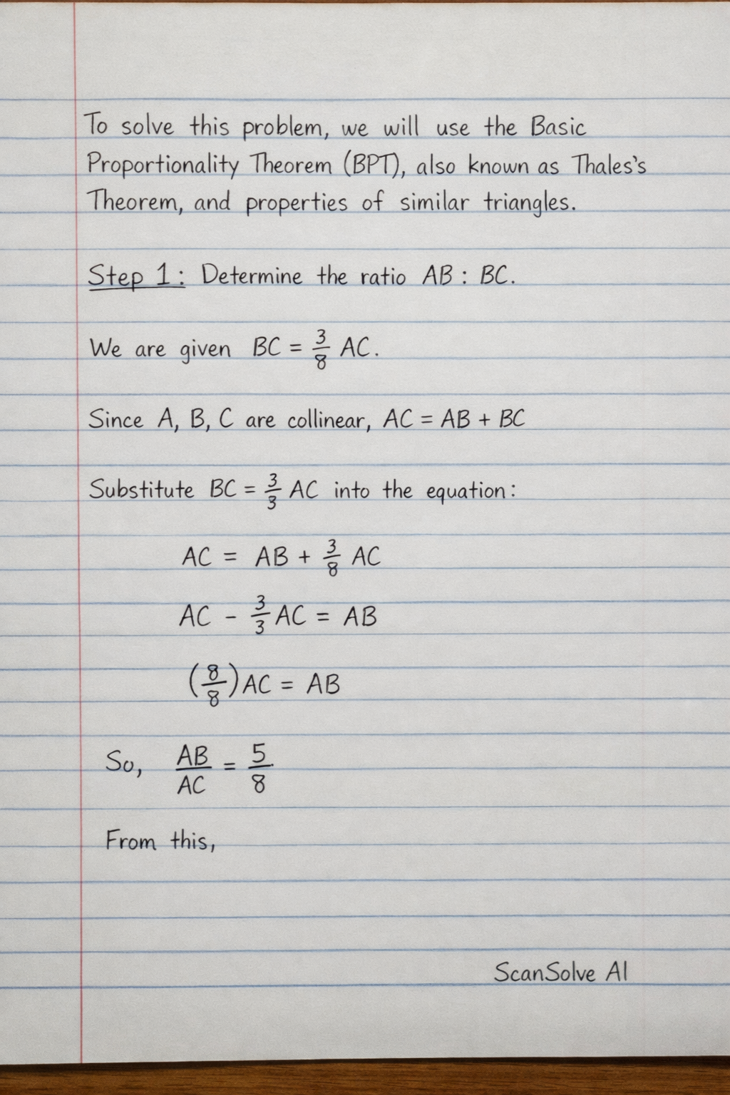 Handwritten step-by-step solution