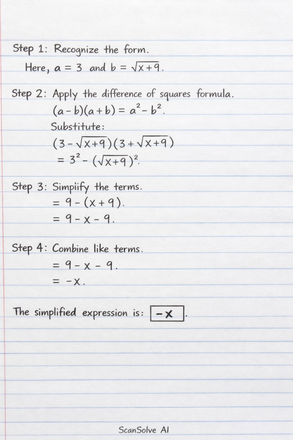 Handwritten step-by-step solution preview