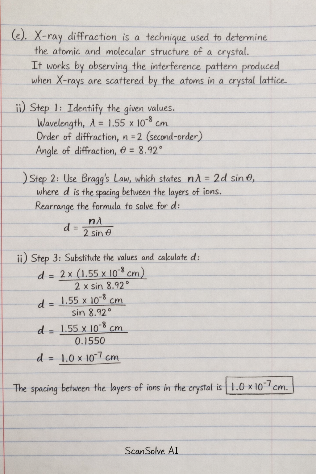 Handwritten step-by-step solution preview