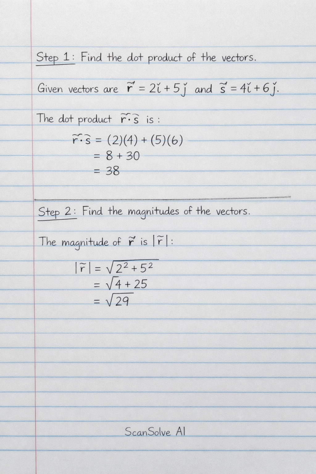 Handwritten step-by-step solution preview