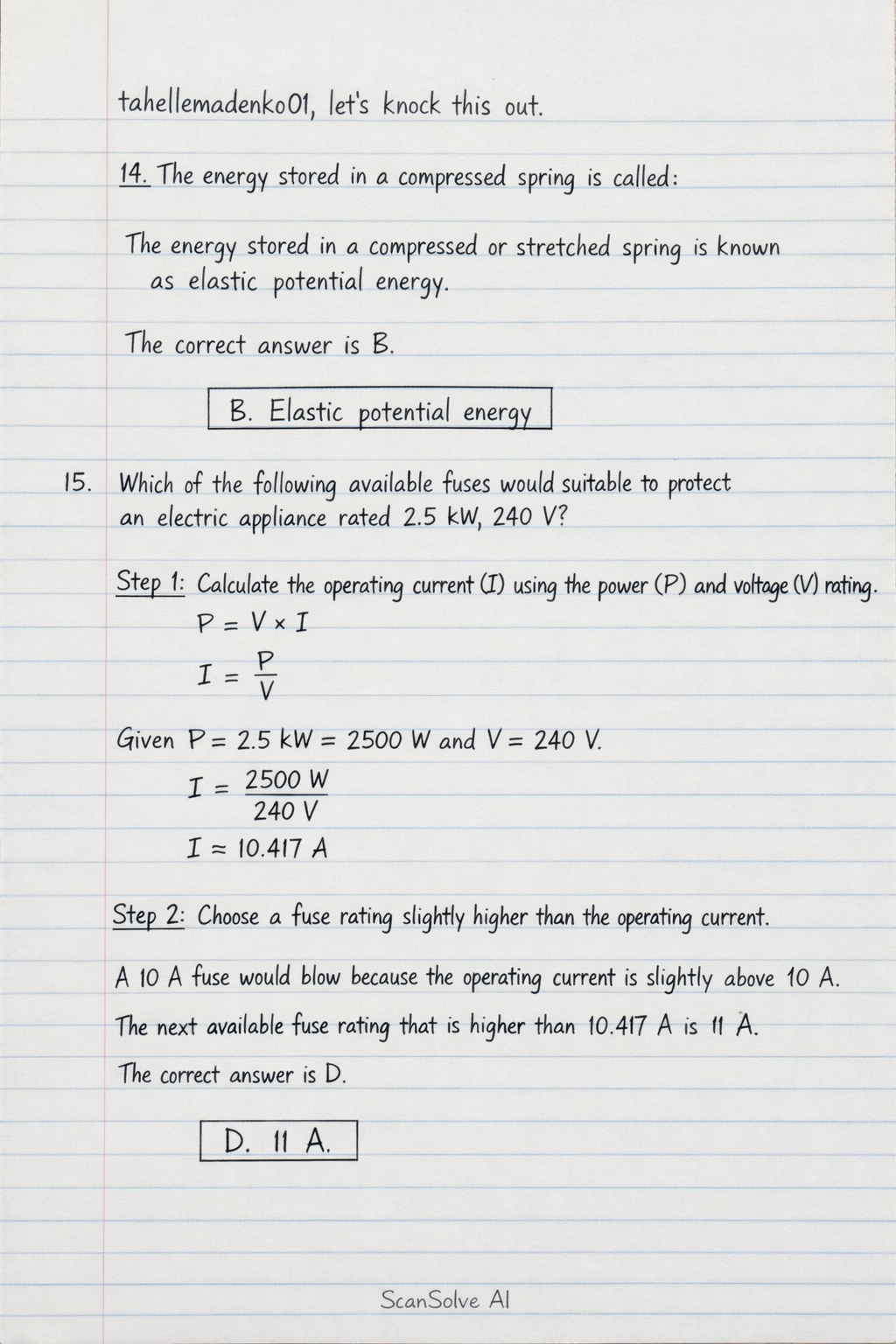 Handwritten step-by-step solution preview