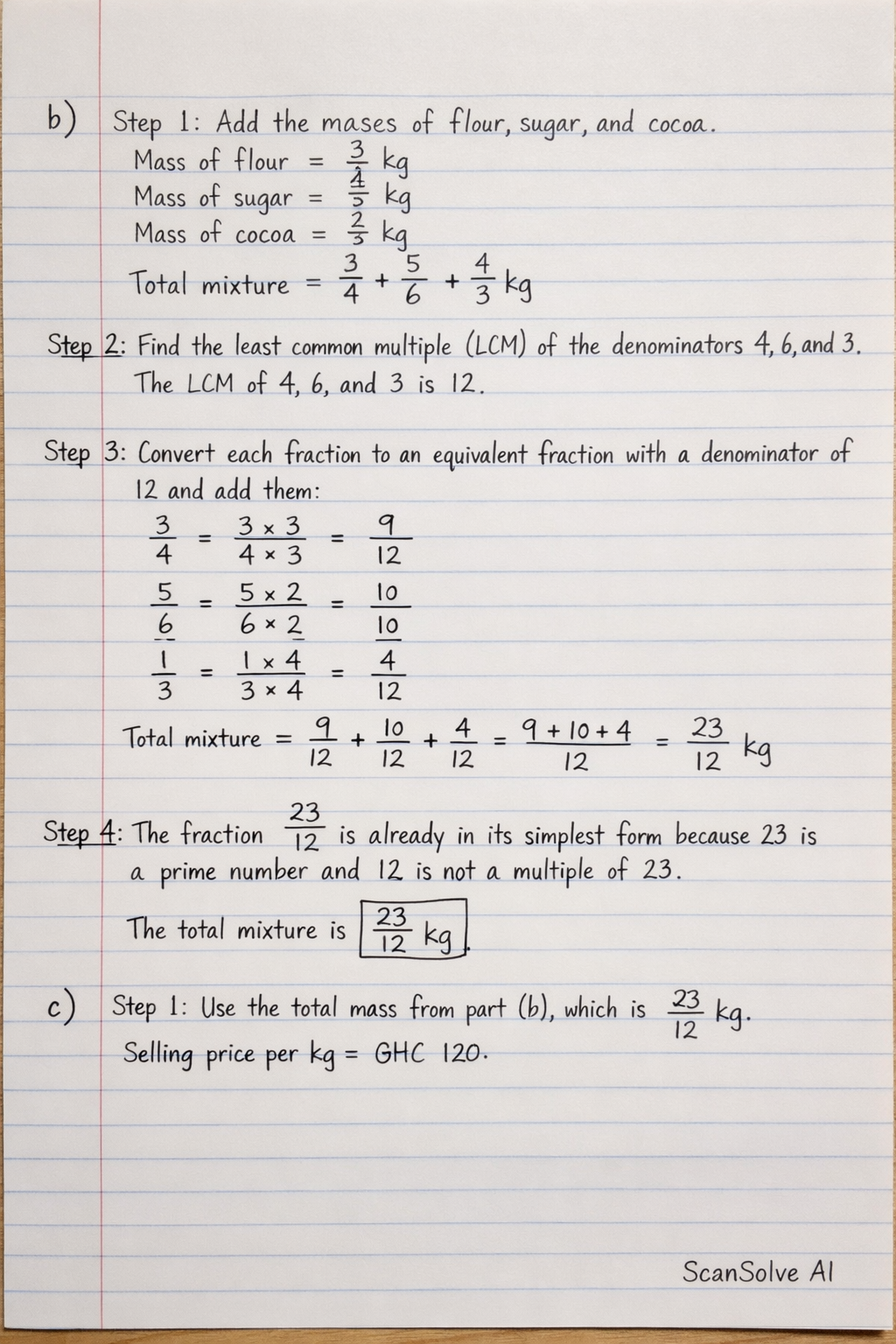 Handwritten step-by-step solution preview