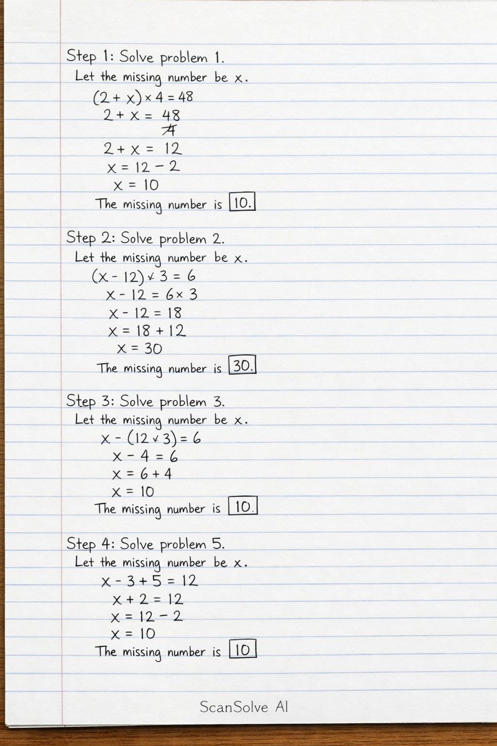 Handwritten step-by-step solution preview
