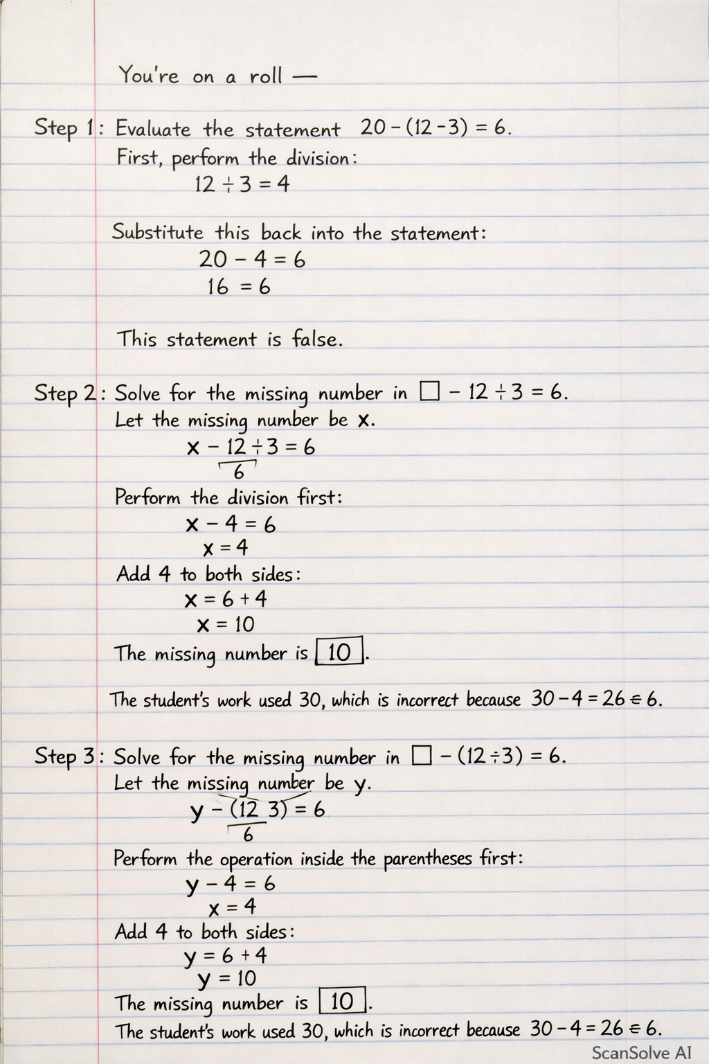 Handwritten step-by-step solution preview