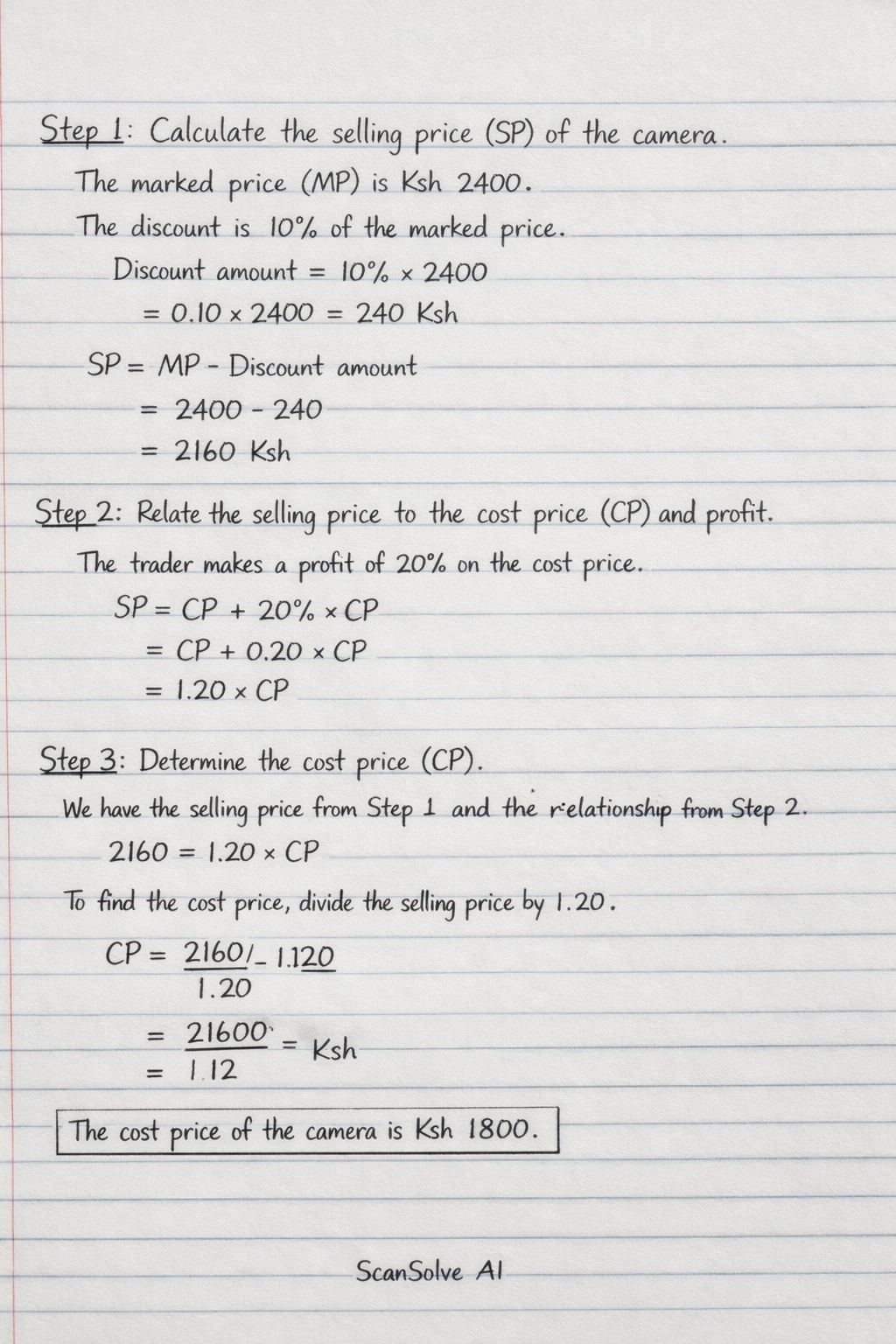 Handwritten step-by-step solution preview