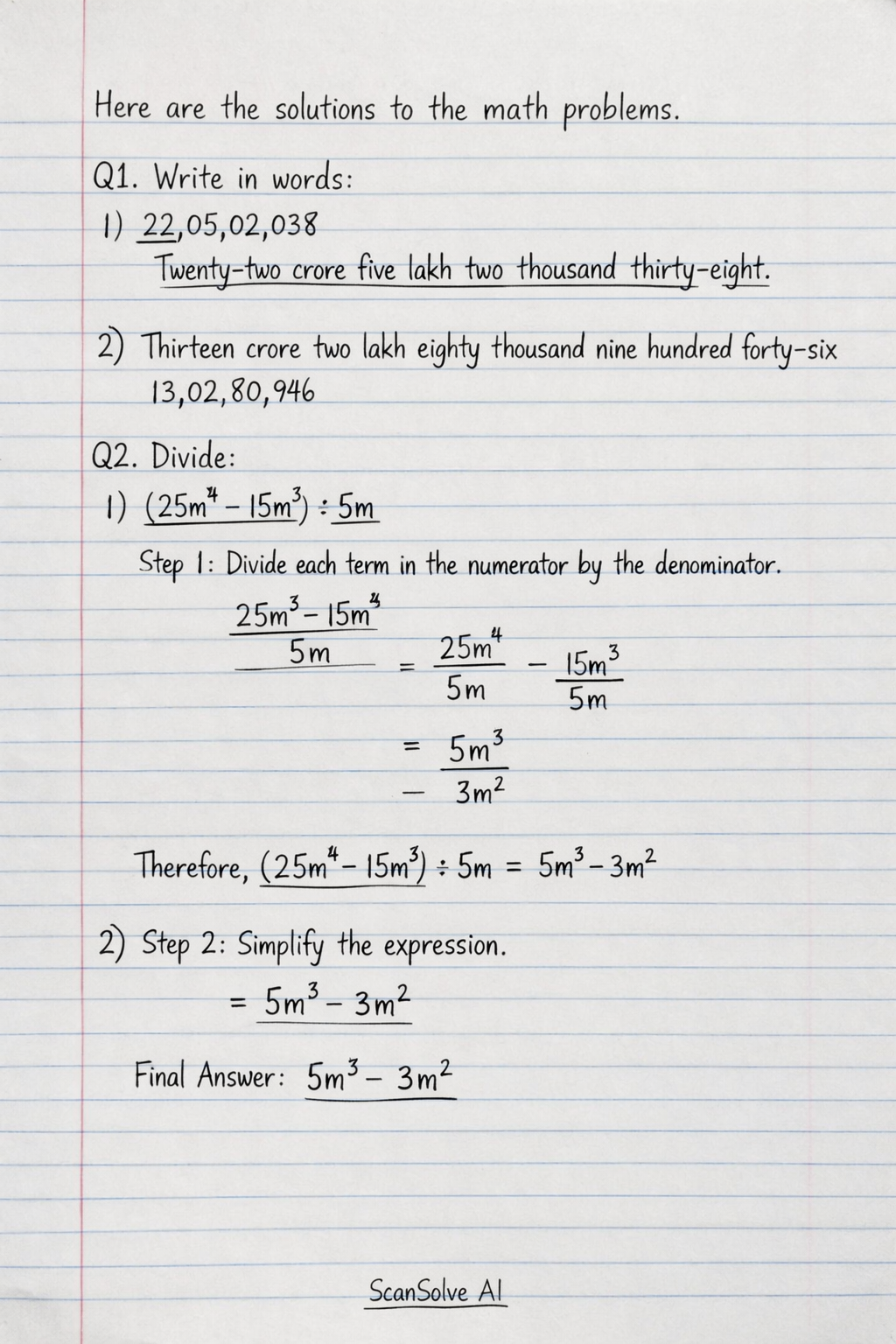 Handwritten step-by-step solution preview