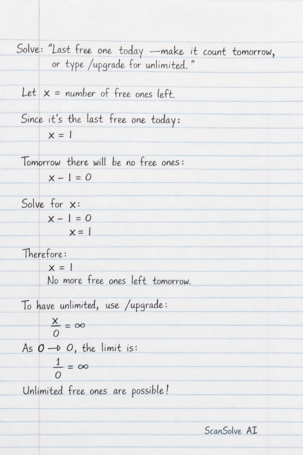 Handwritten step-by-step solution preview
