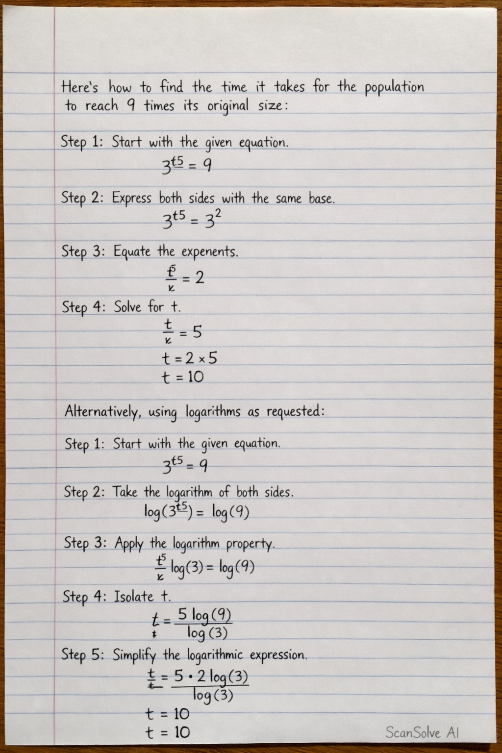 Handwritten step-by-step solution preview