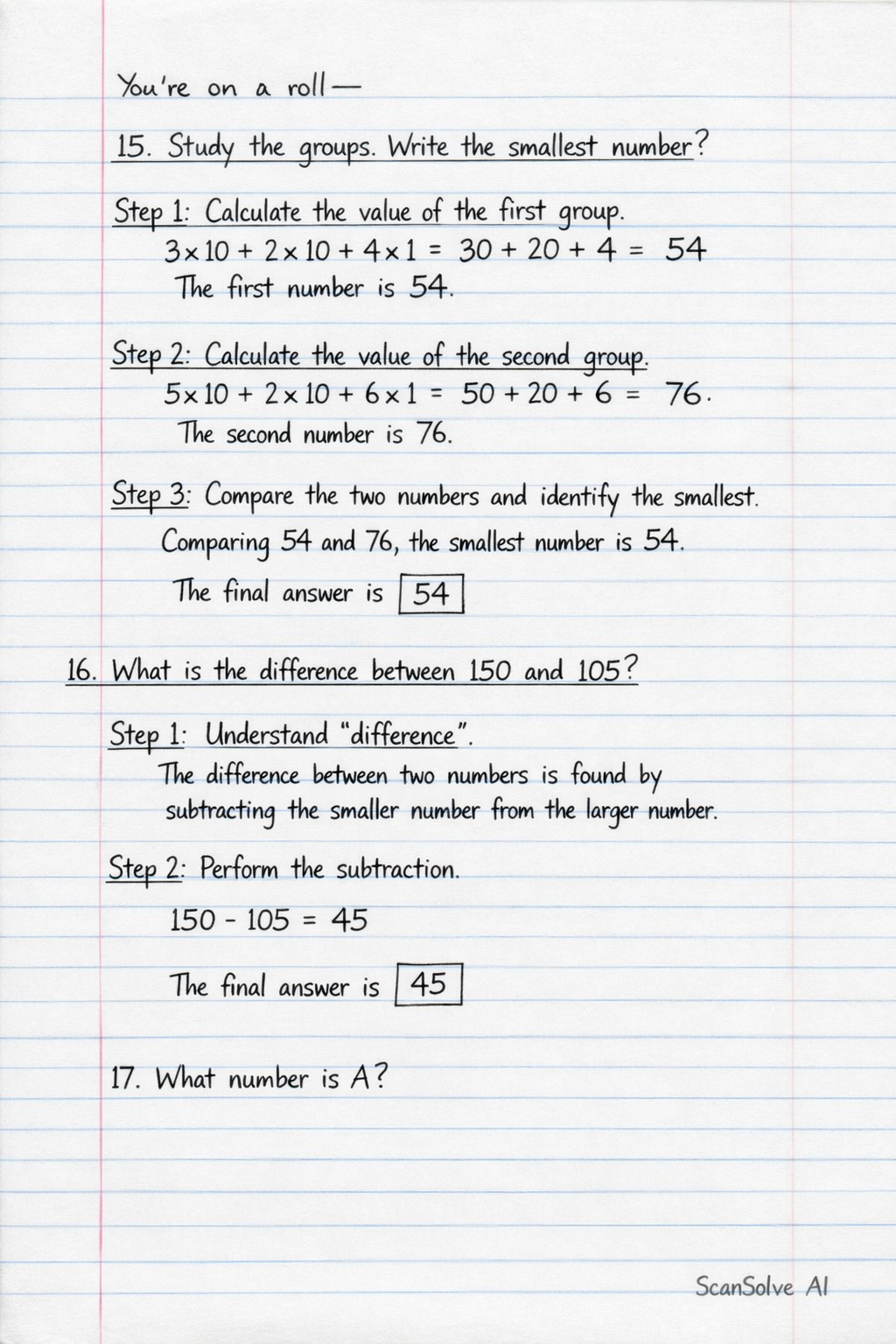 Handwritten step-by-step solution preview