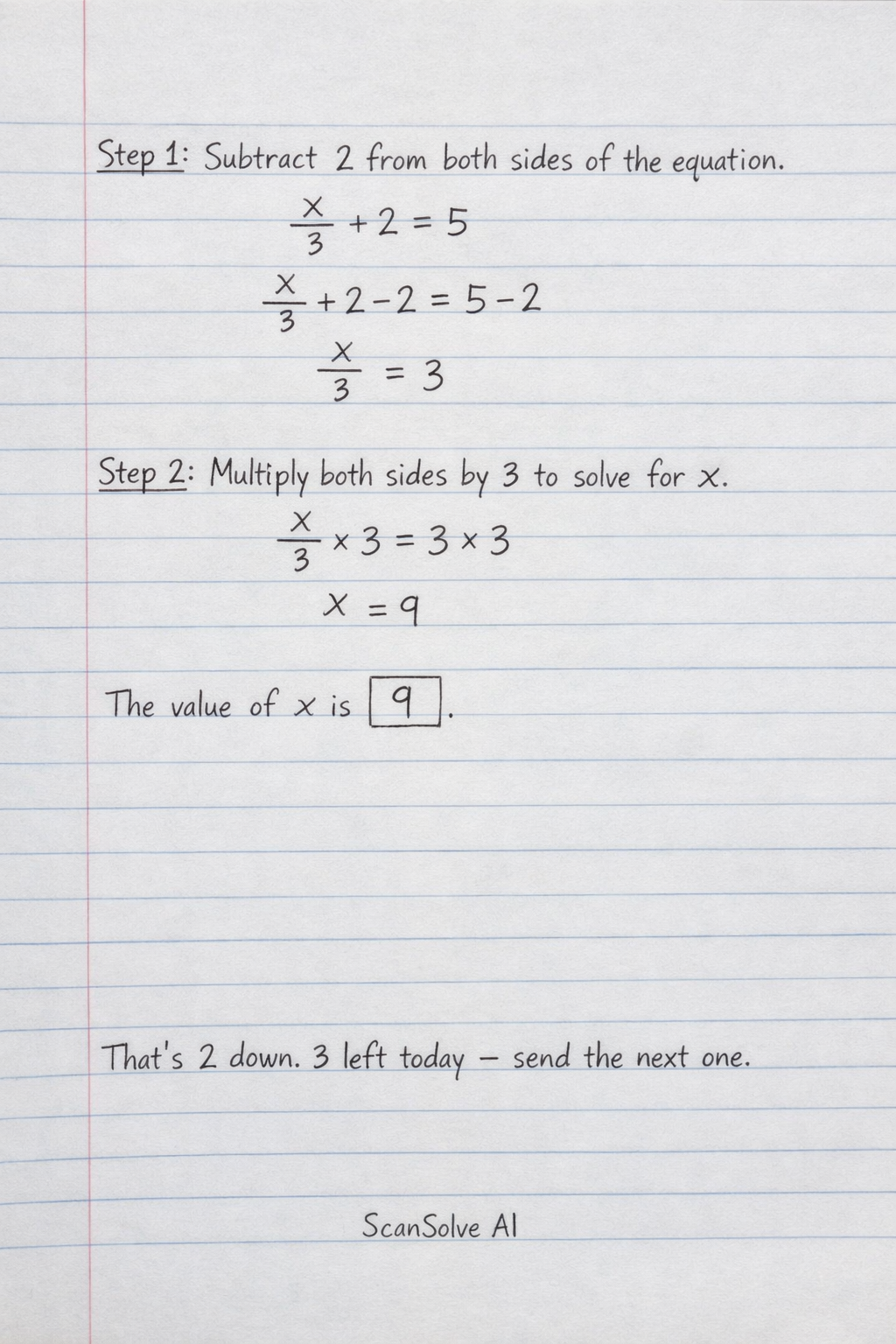 Handwritten step-by-step solution preview