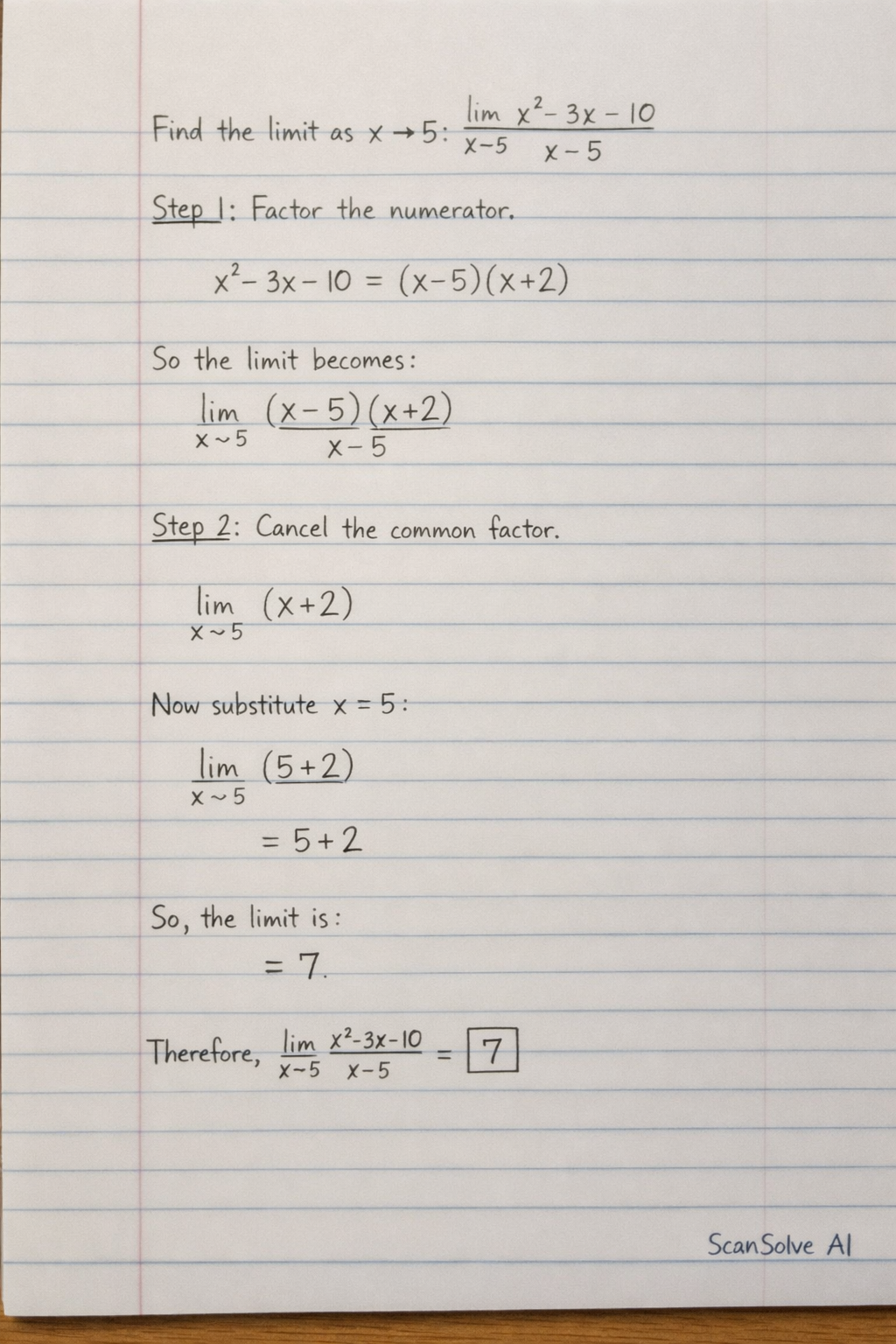 Handwritten step-by-step solution preview
