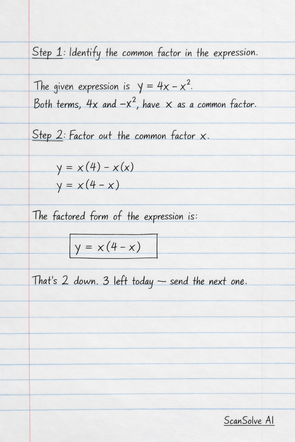 Handwritten step-by-step solution preview