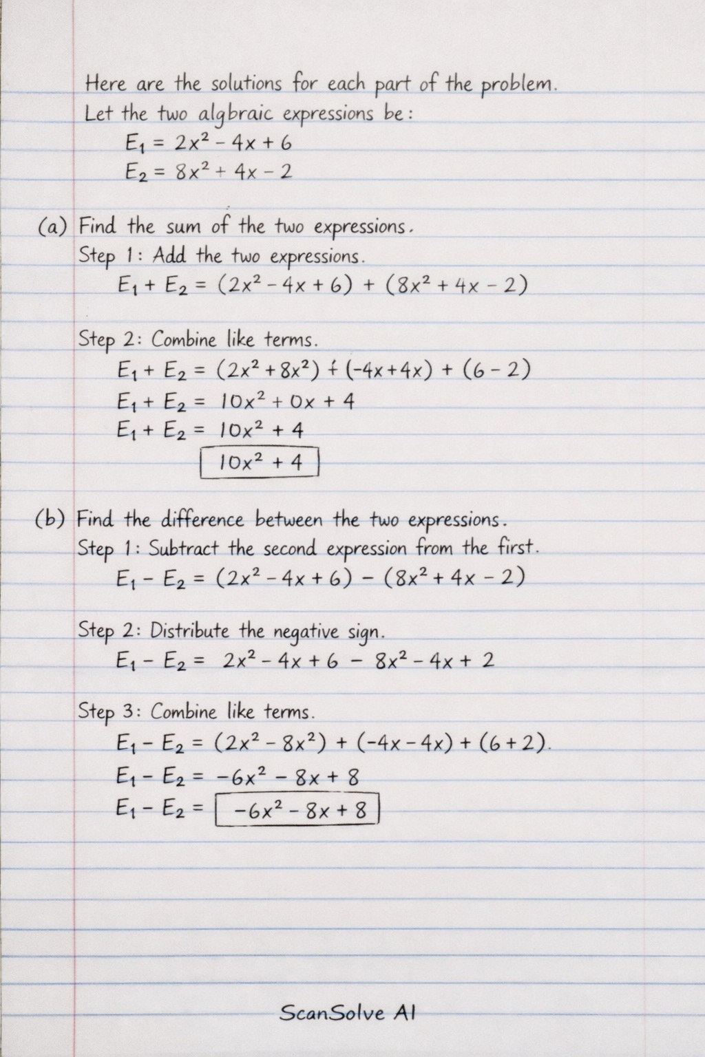 Handwritten step-by-step solution preview