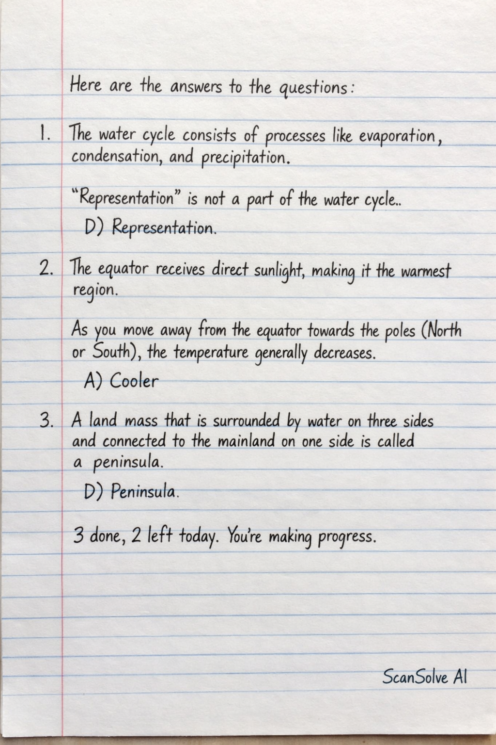 Handwritten step-by-step solution