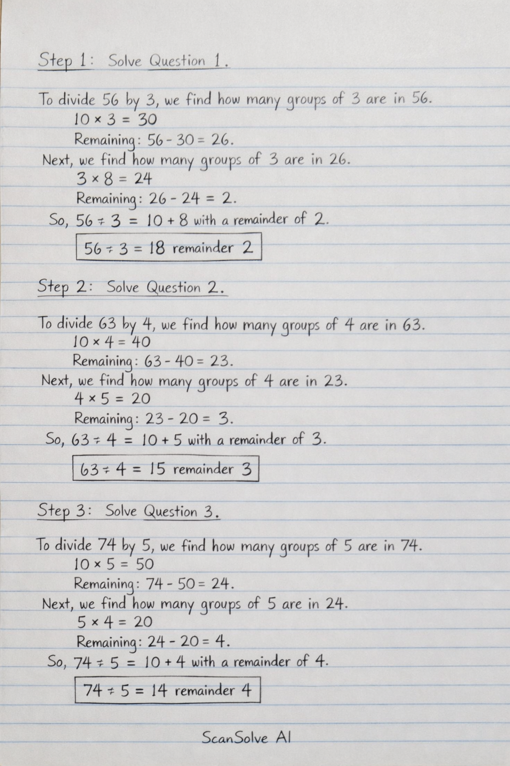 Handwritten step-by-step solution preview