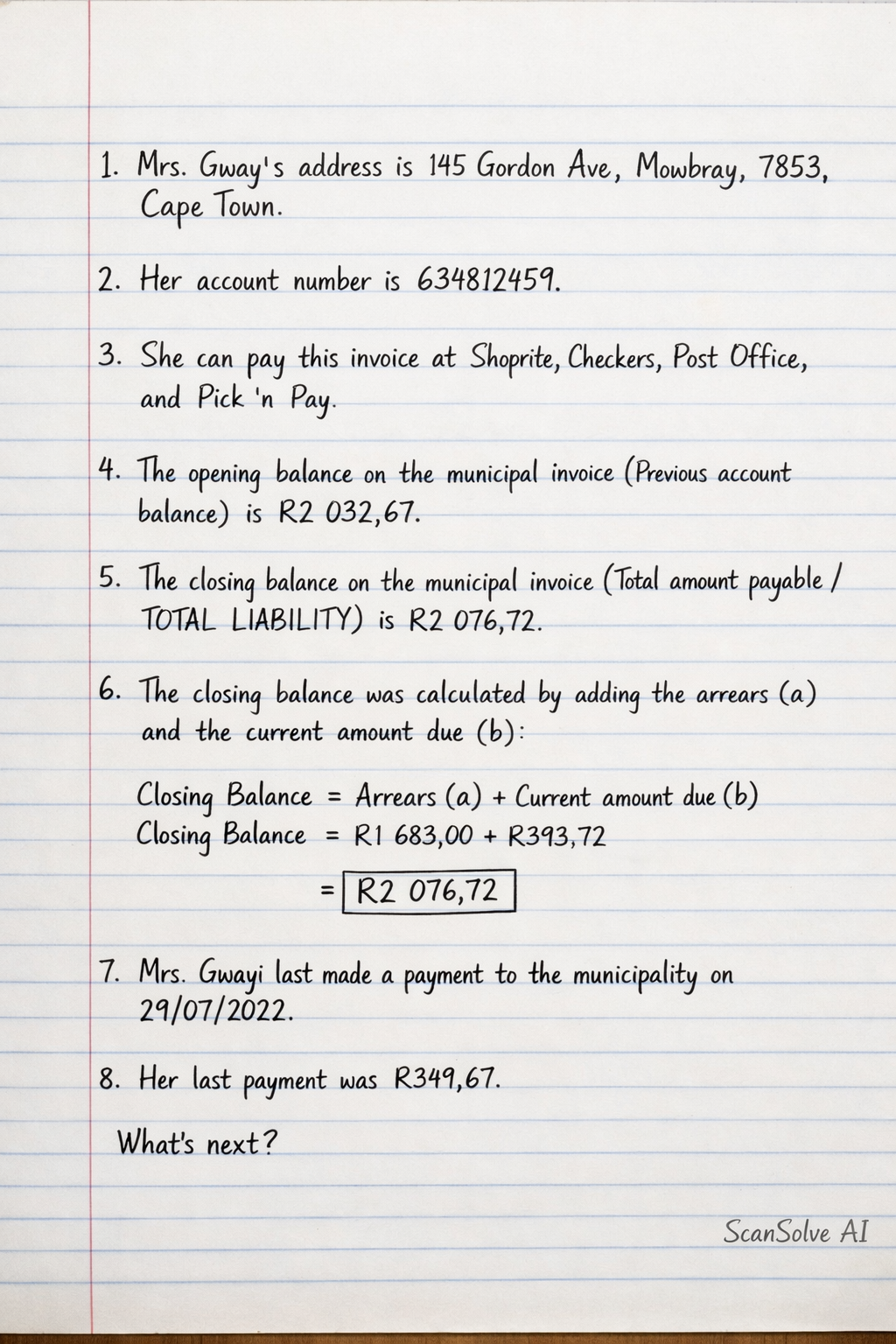 Handwritten step-by-step solution preview