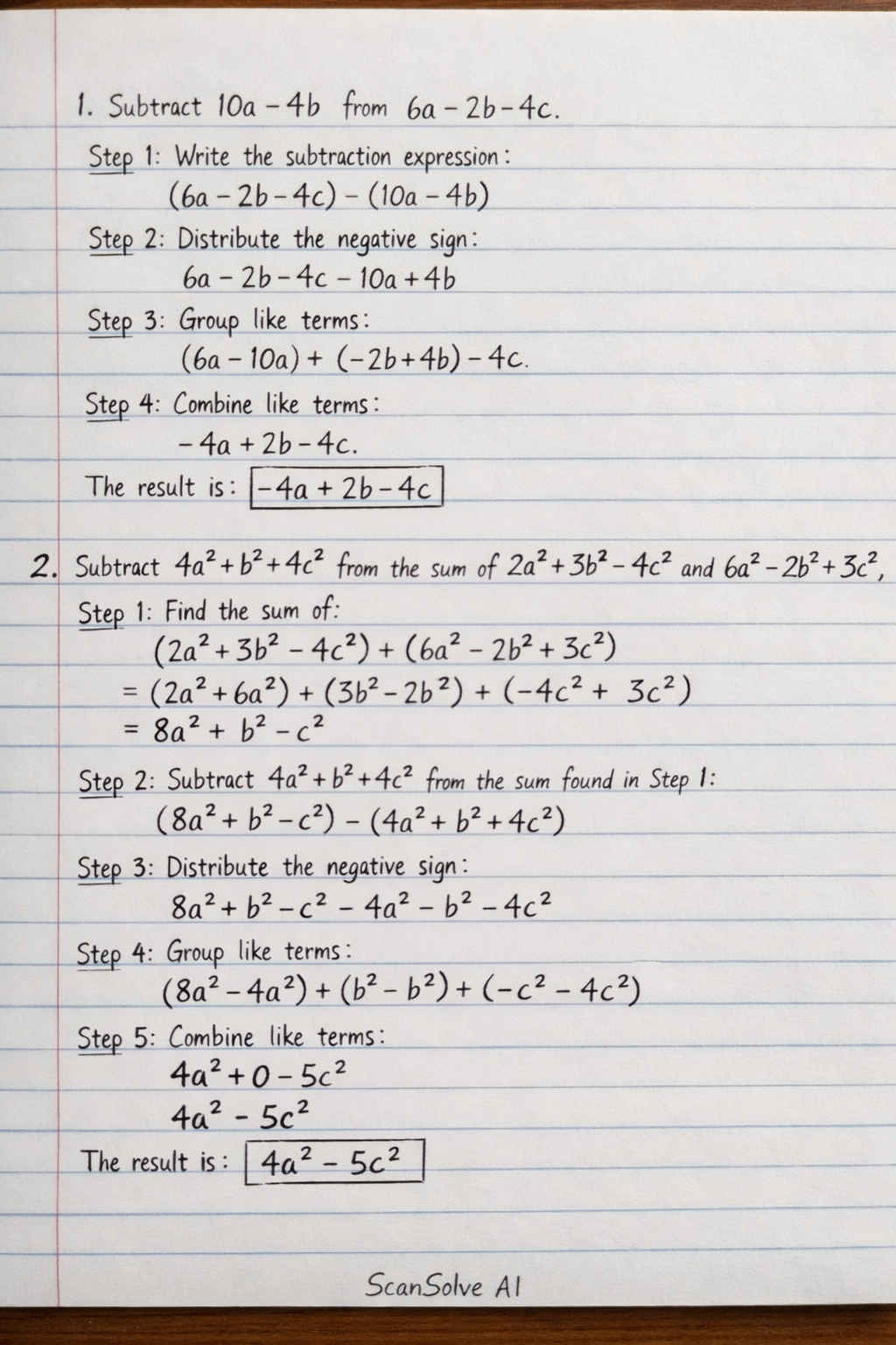 Handwritten step-by-step solution preview