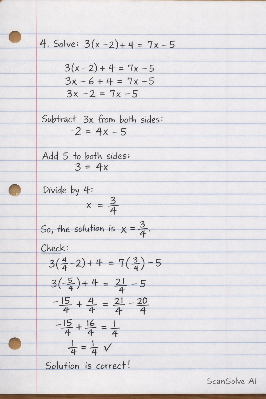 Handwritten step-by-step solution preview