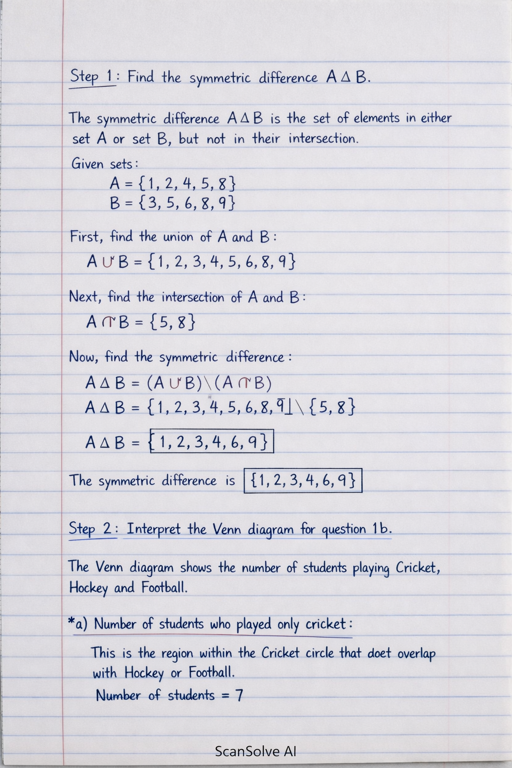 Handwritten step-by-step solution preview