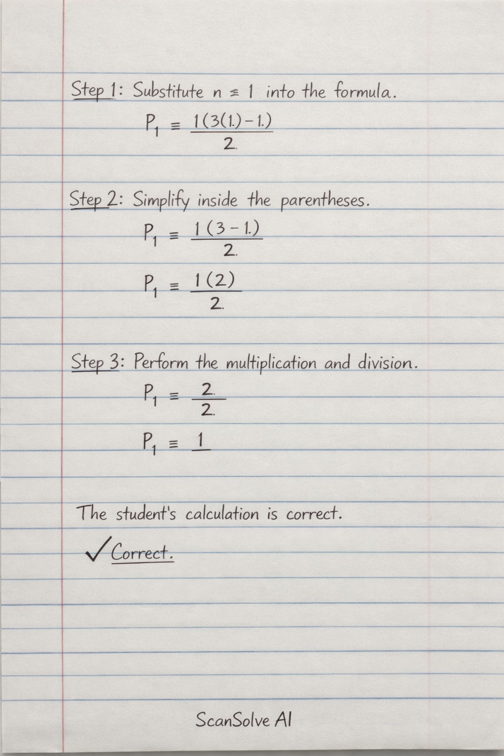 Handwritten step-by-step solution preview
