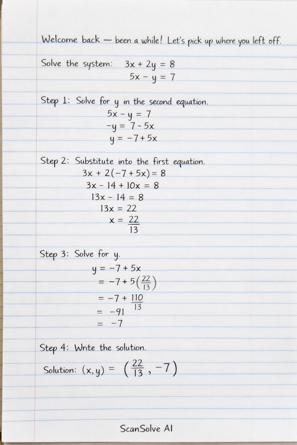 Handwritten step-by-step solution preview
