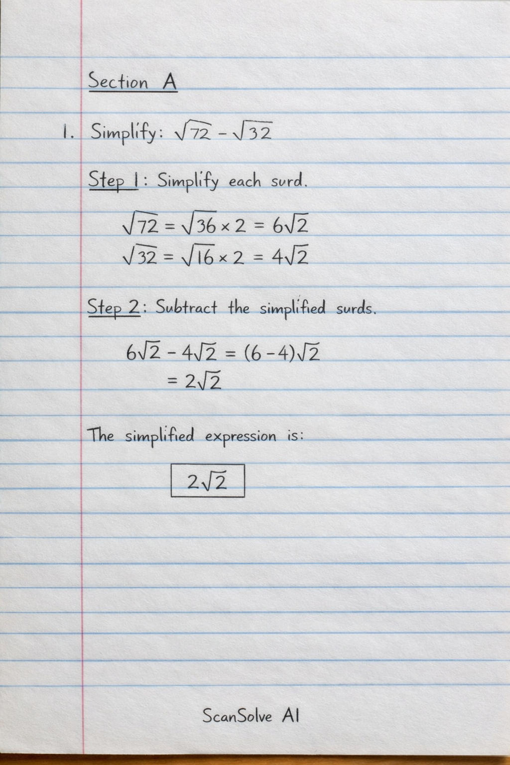 Handwritten step-by-step solution preview