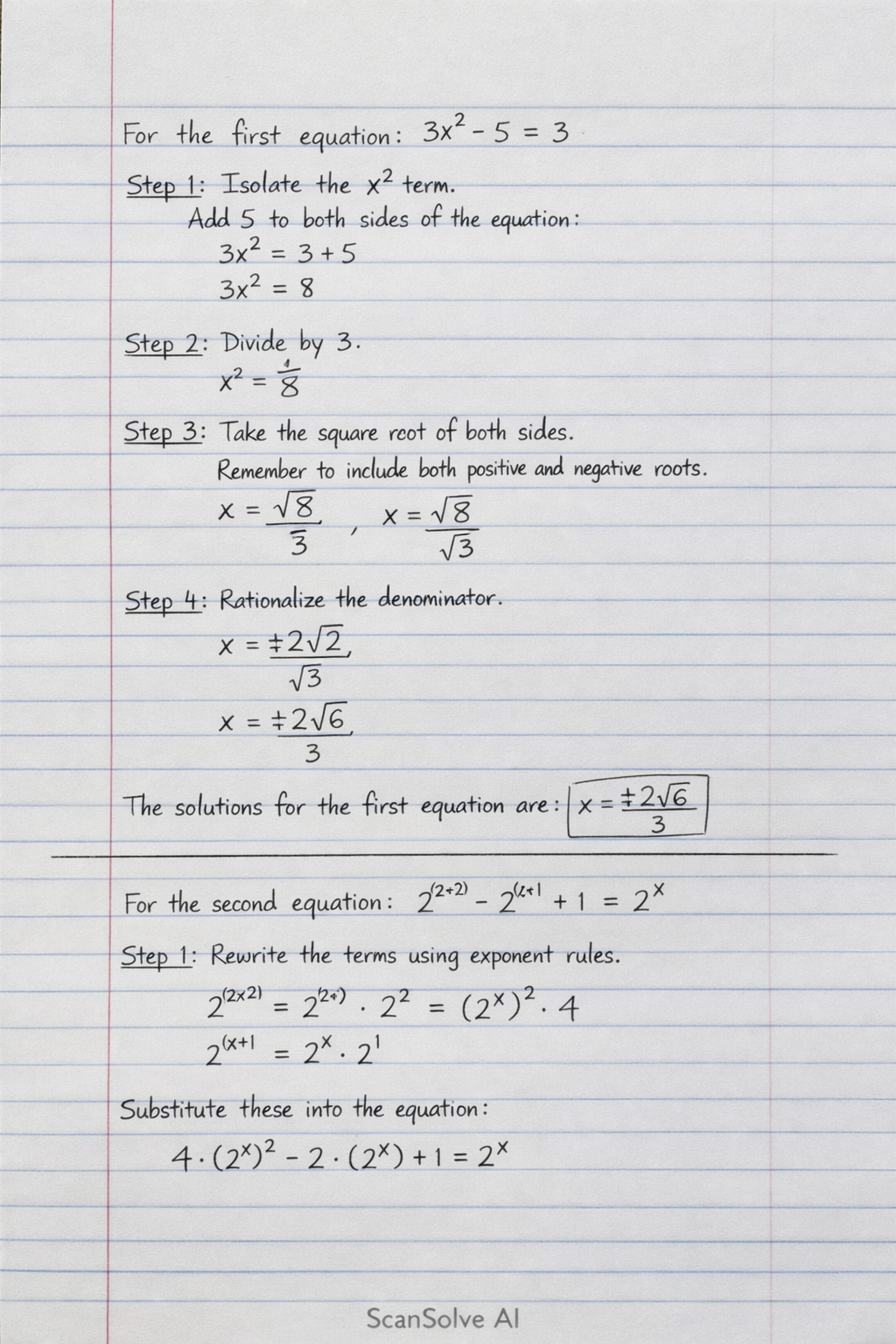 Handwritten step-by-step solution preview