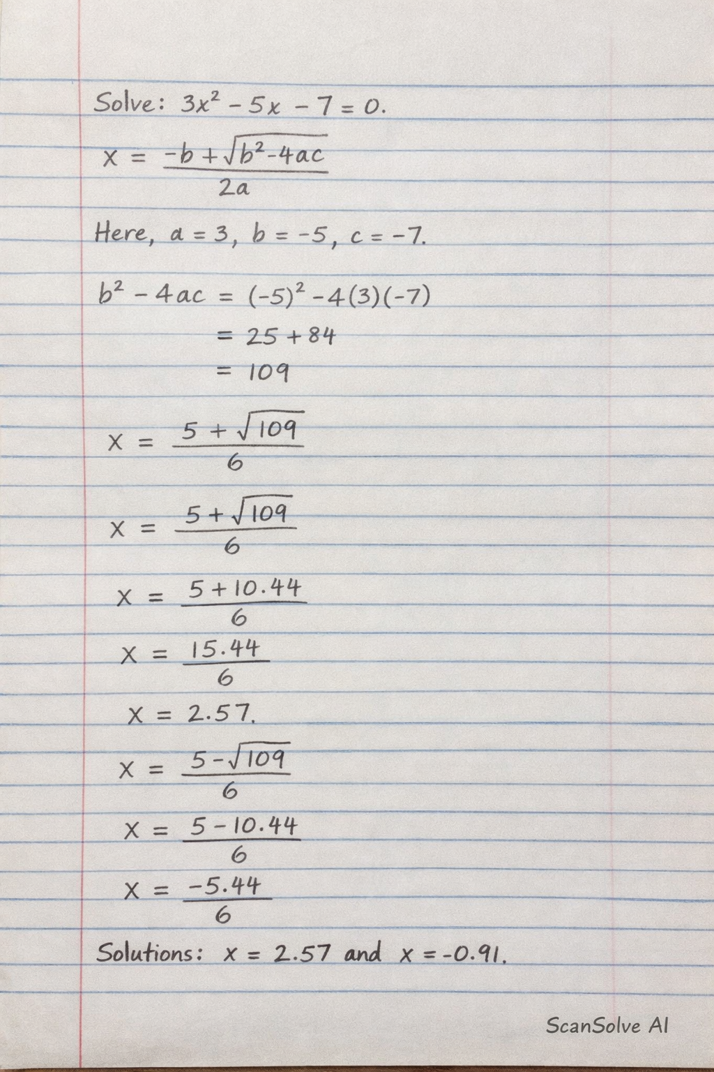 Handwritten step-by-step solution preview