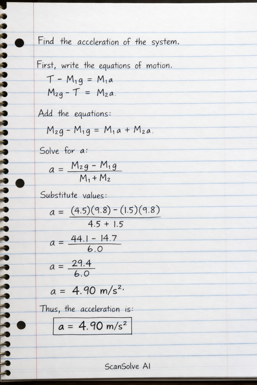 Handwritten step-by-step solution preview