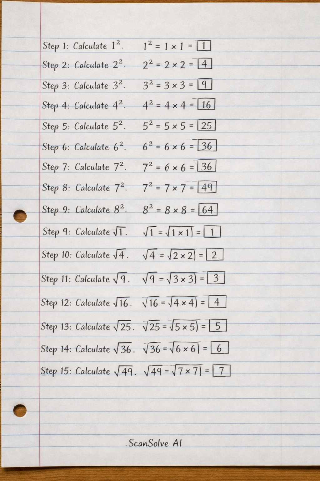 Handwritten step-by-step solution preview