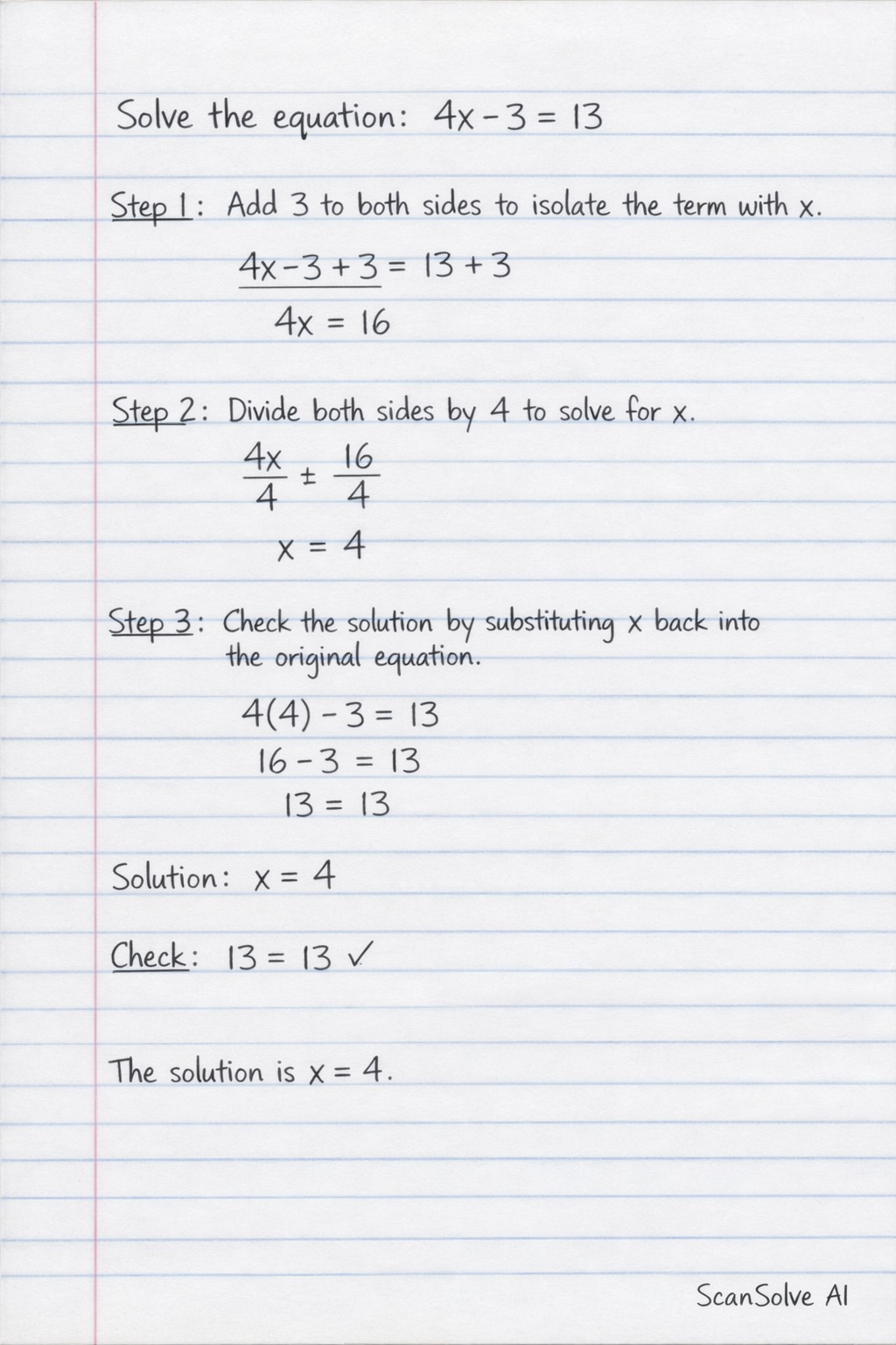Handwritten step-by-step solution preview