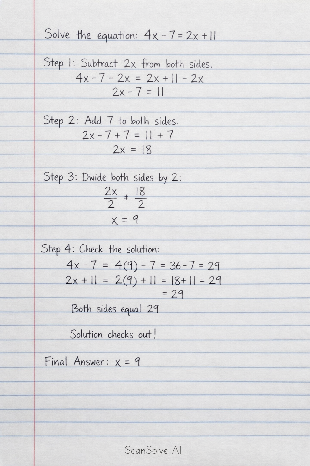 Handwritten step-by-step solution preview