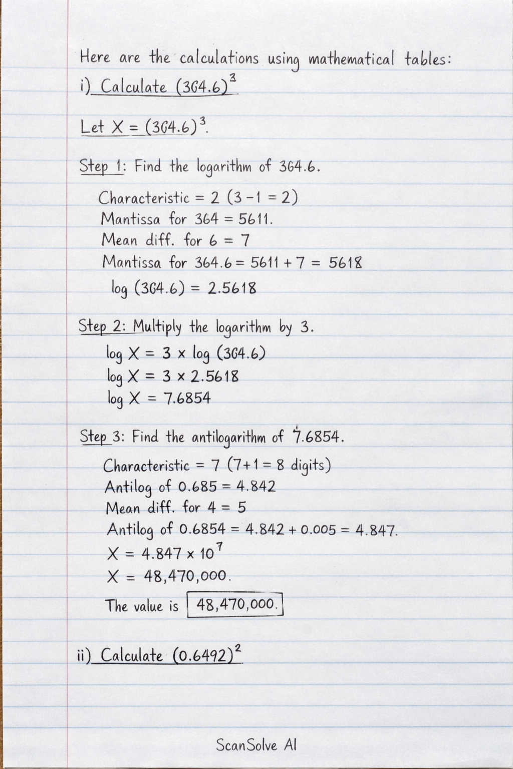 Handwritten step-by-step solution preview