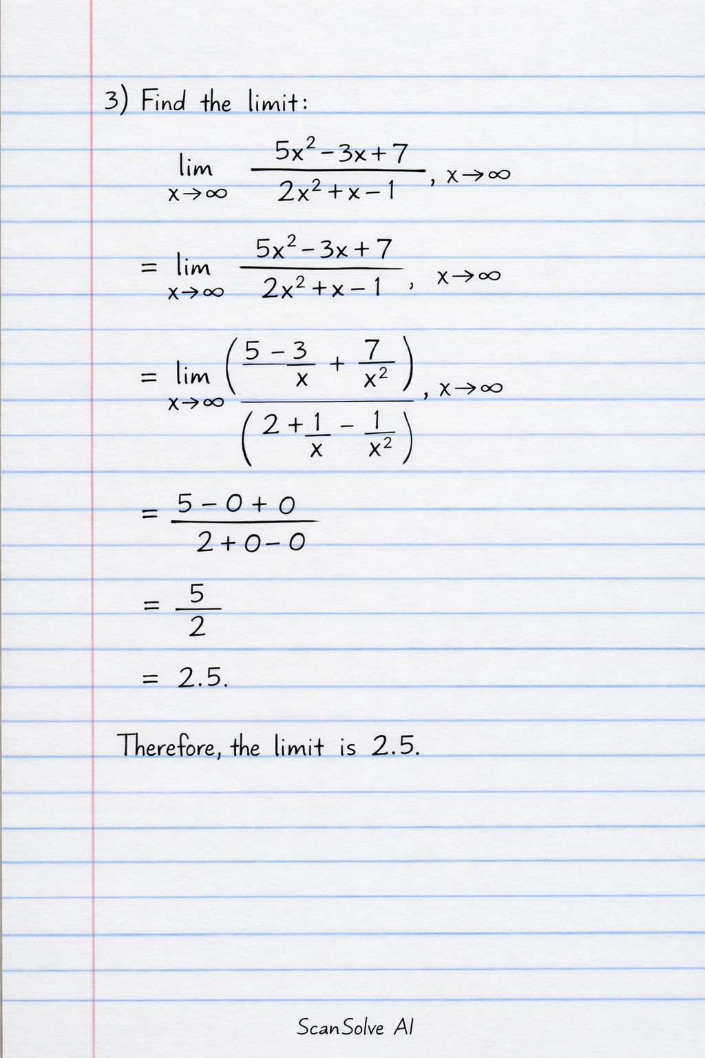 Handwritten step-by-step solution preview
