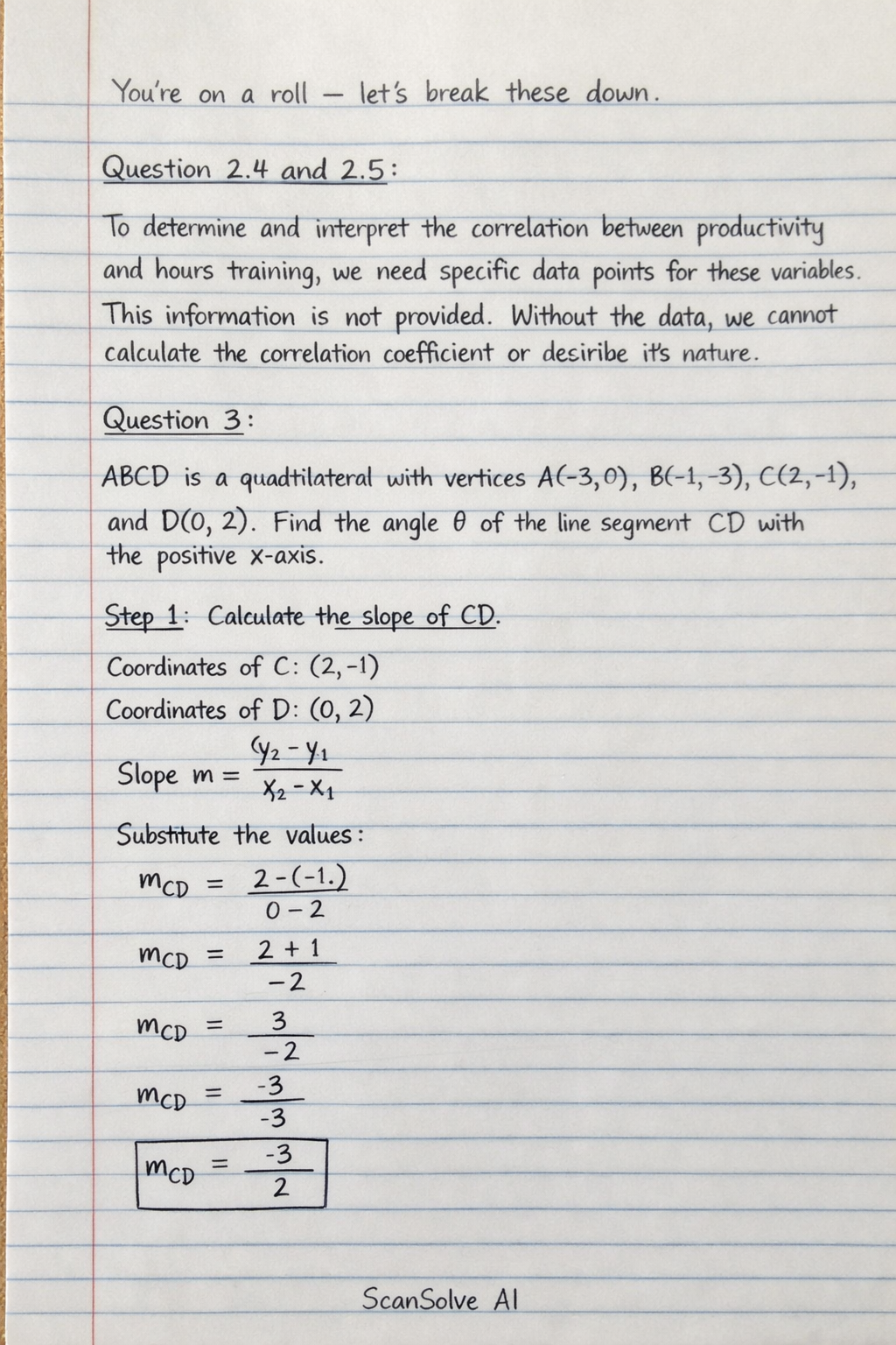 Handwritten step-by-step solution preview