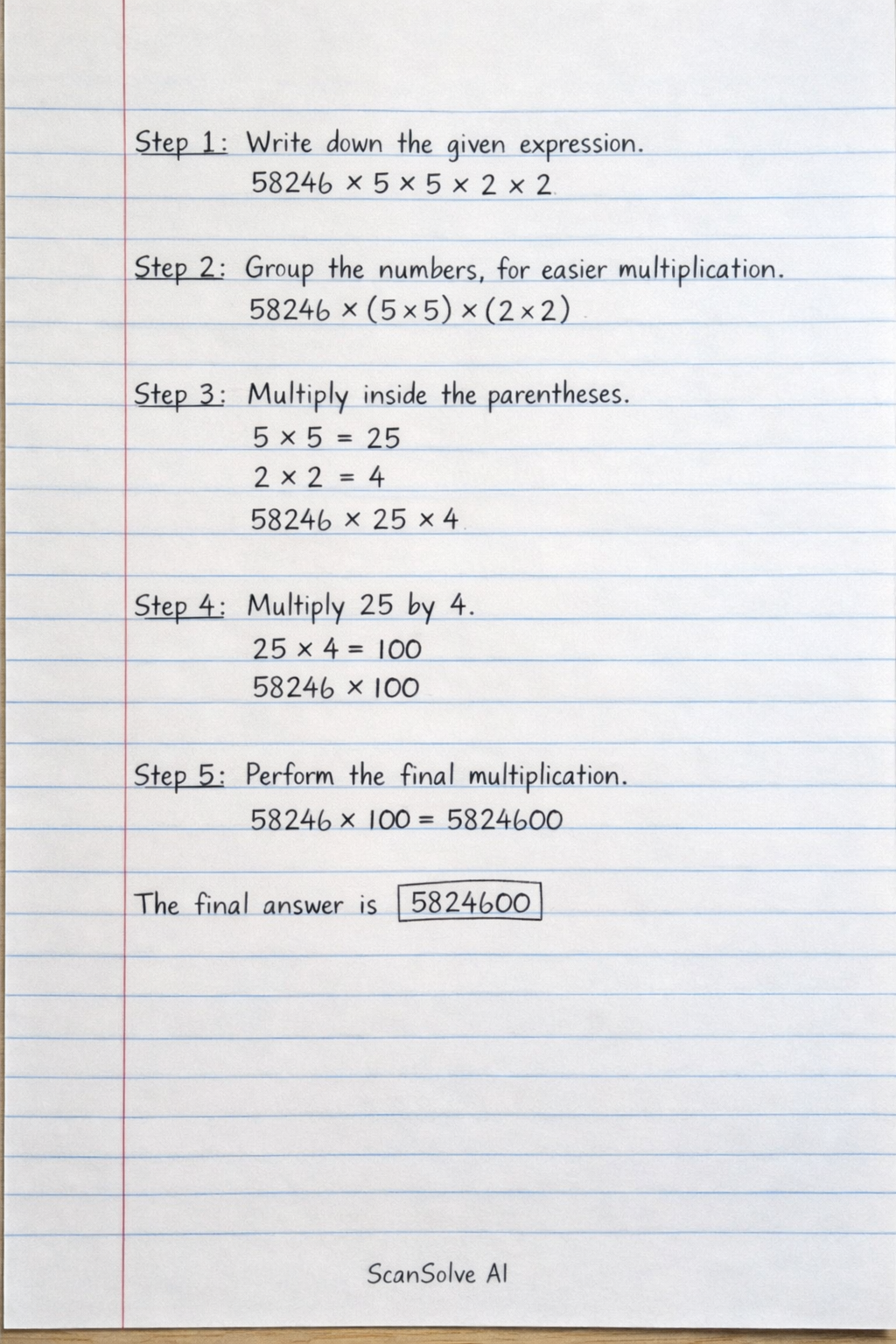Handwritten step-by-step solution preview