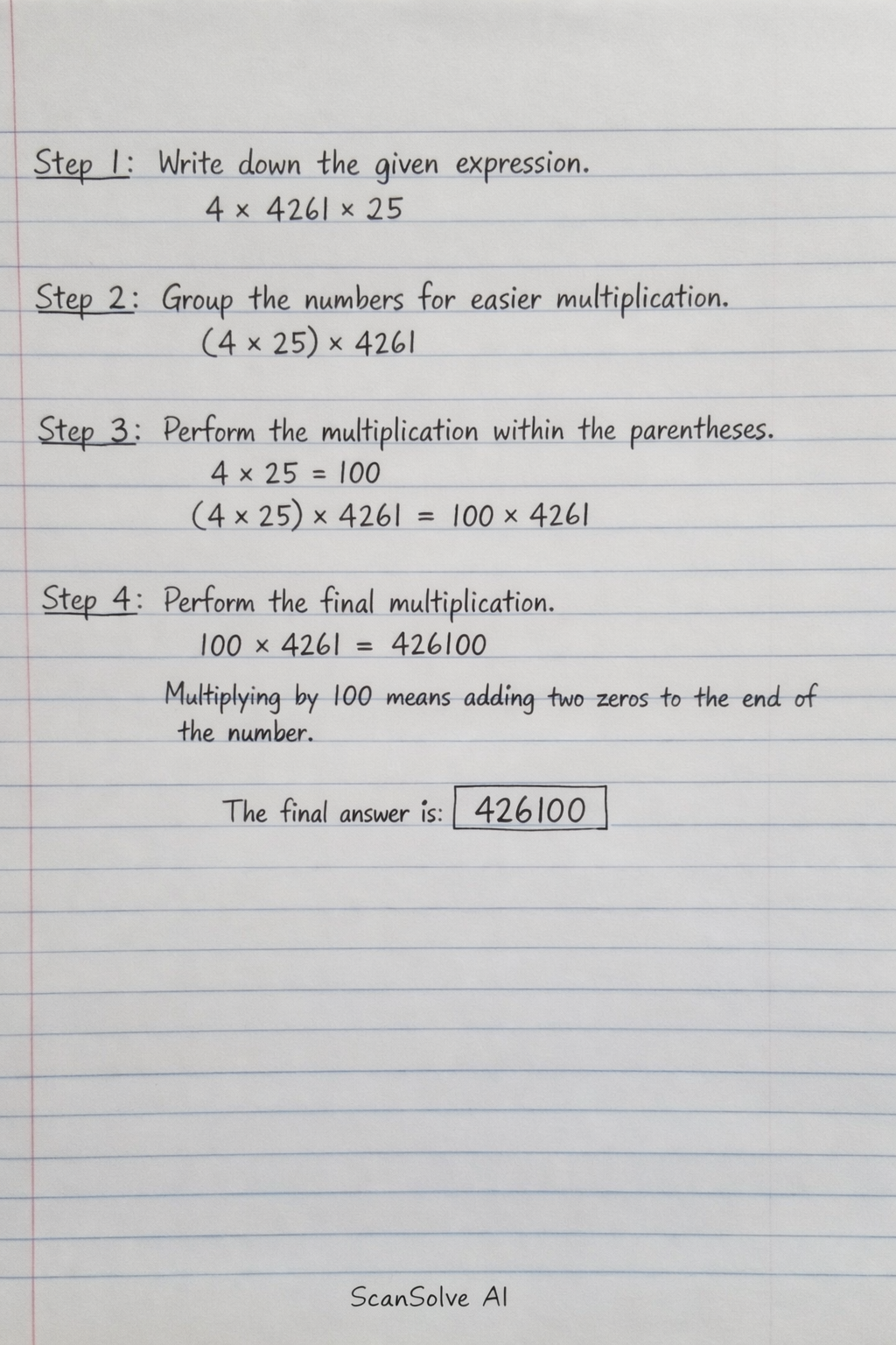 Handwritten step-by-step solution preview