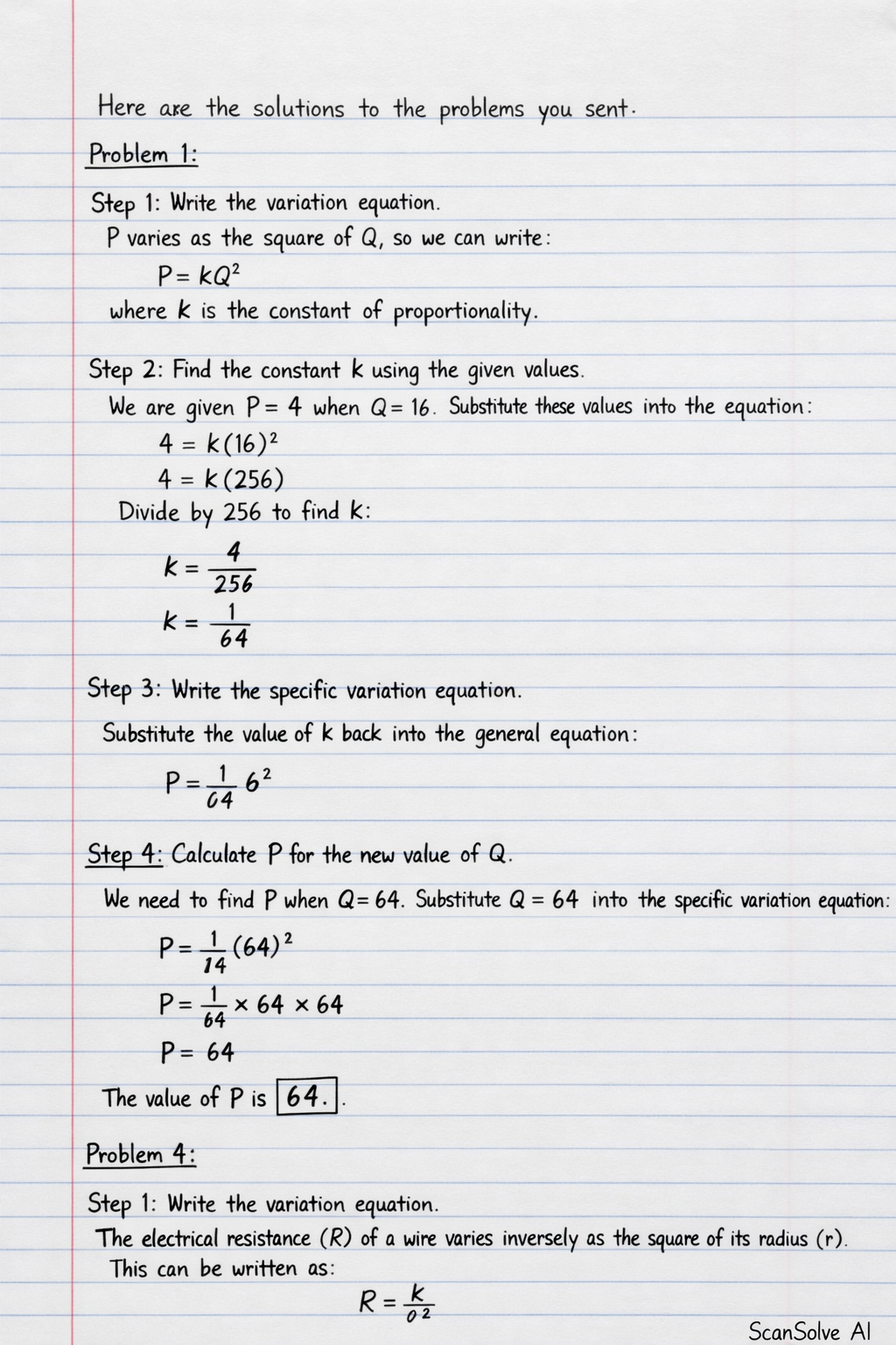 Handwritten step-by-step solution preview