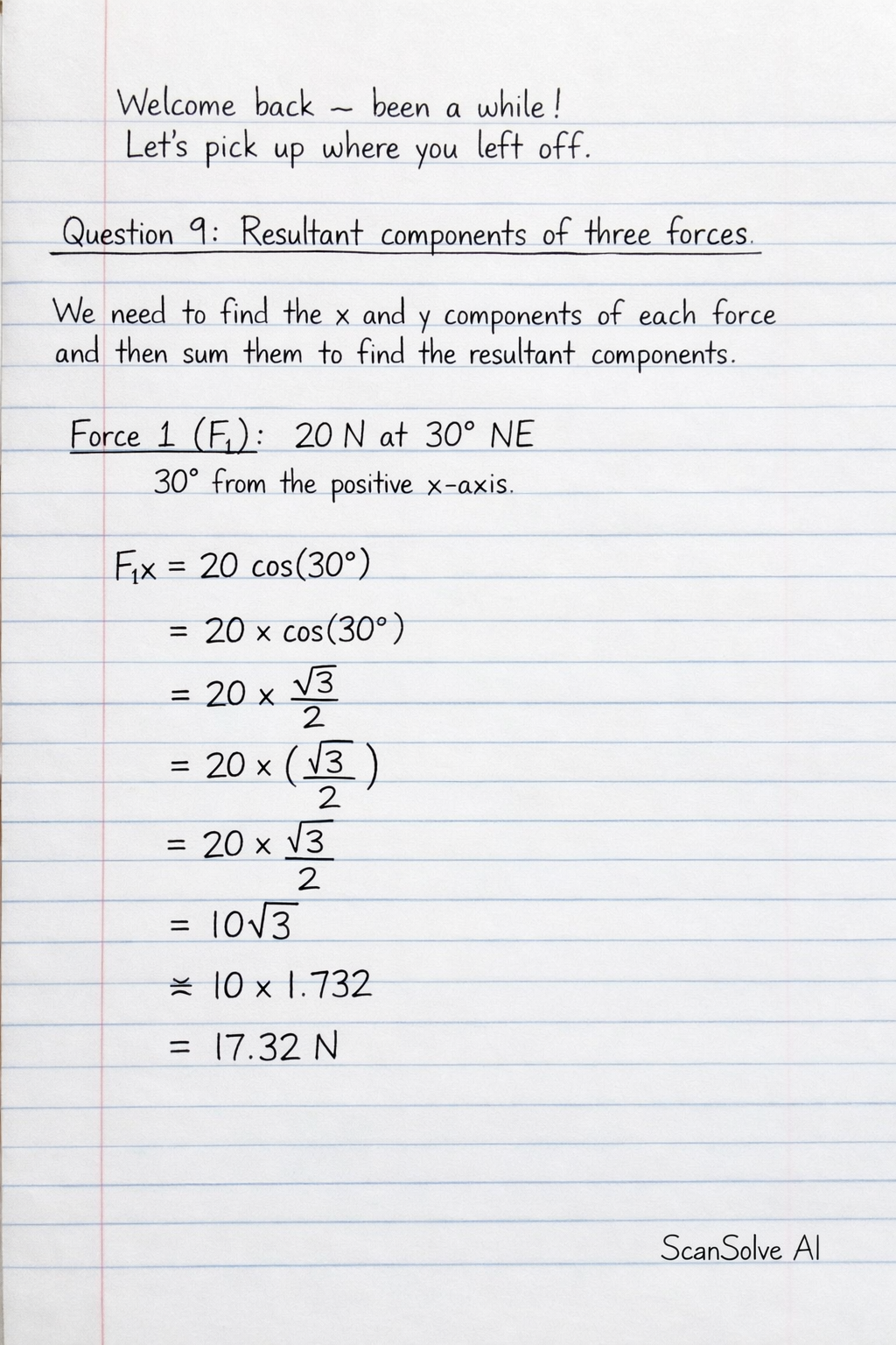 Handwritten step-by-step solution preview