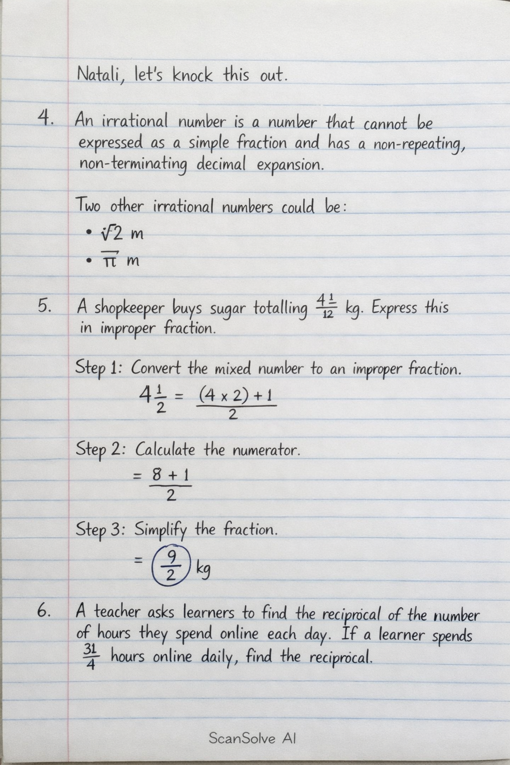 Handwritten step-by-step solution preview