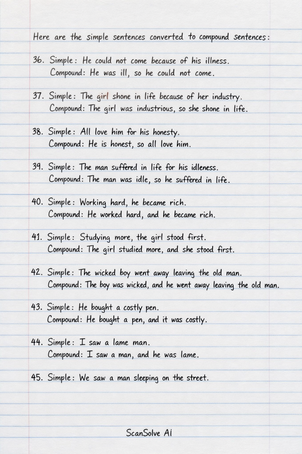 Handwritten step-by-step solution preview