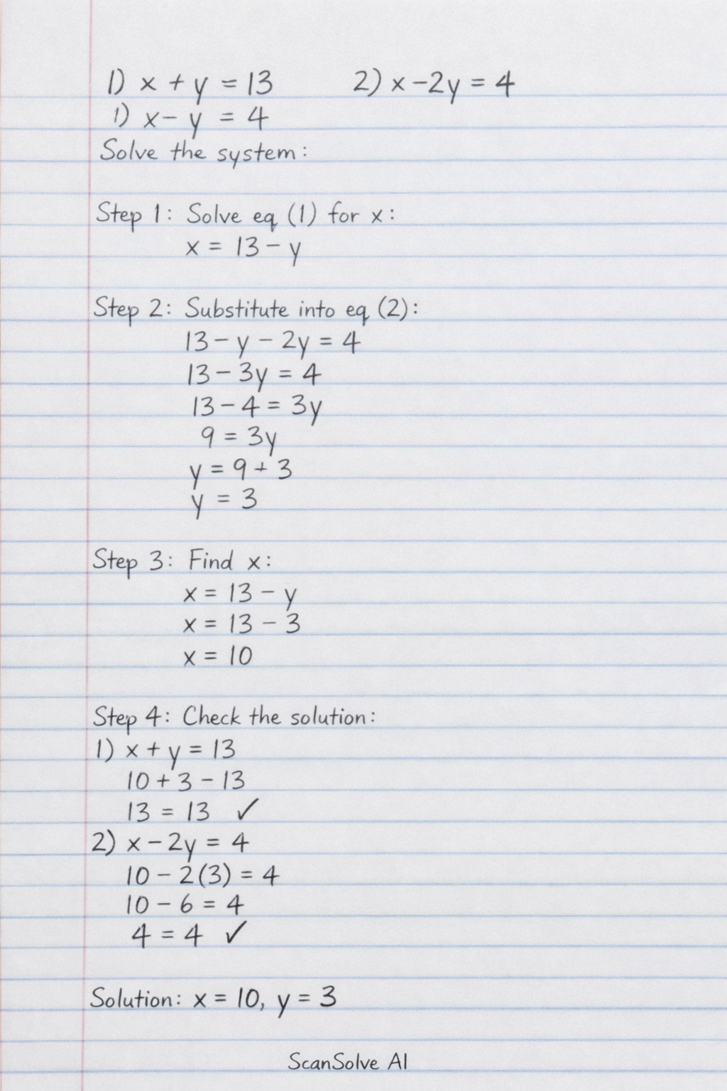 Handwritten step-by-step solution preview