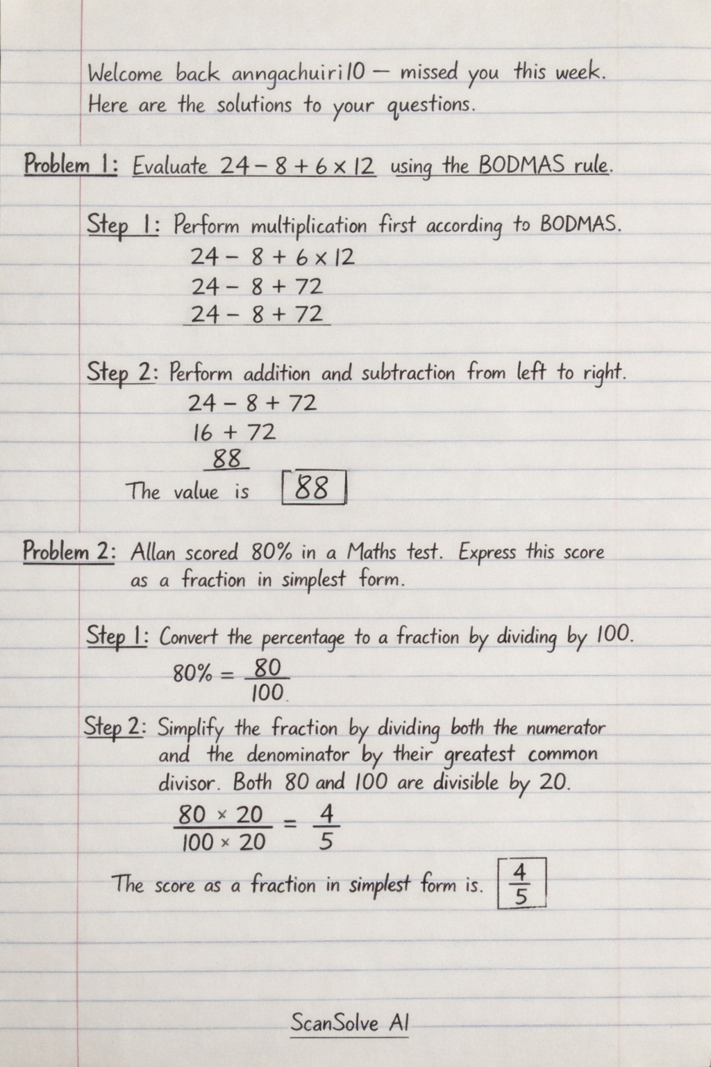 Handwritten step-by-step solution preview