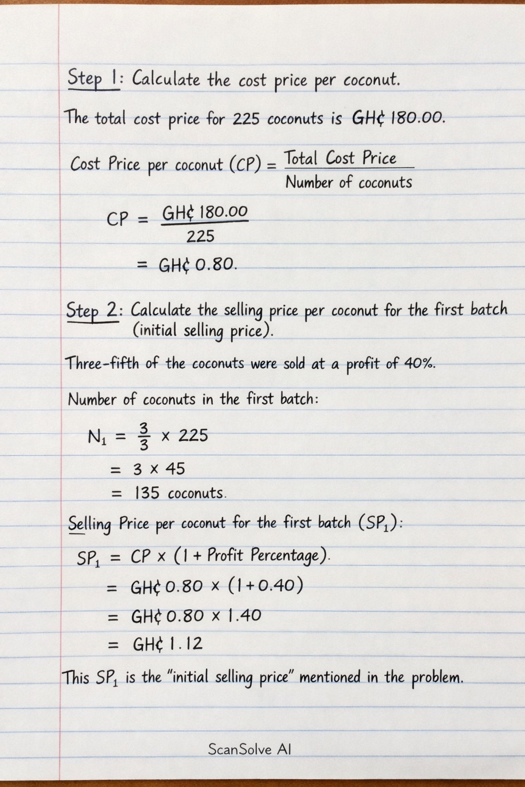 Handwritten step-by-step solution preview